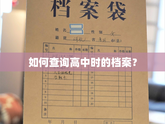 如何查询高中时的档案？