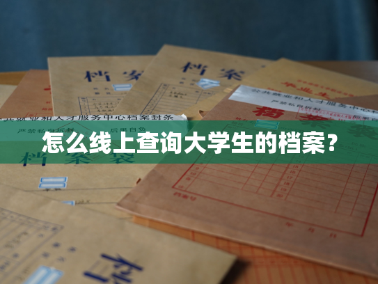 怎么线上查询大学生的档案？