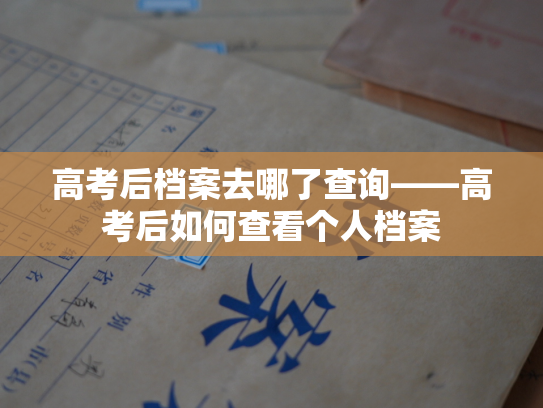 高考后档案去哪了查询——高考后如何查看个人档案