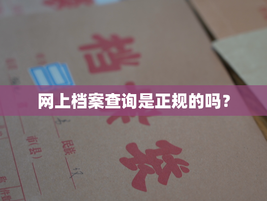 网上档案查询是正规的吗？