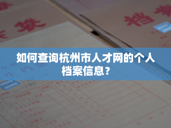 如何查询杭州市人才网的个人档案信息？