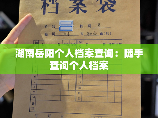湖南岳阳个人档案查询：随手查询个人档案