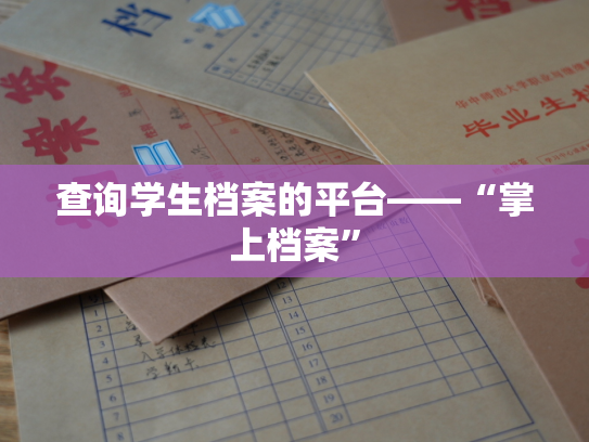 查询学生档案的平台——“掌上档案”