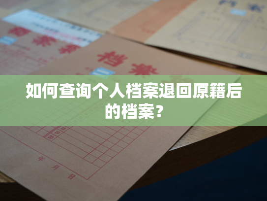 如何查询个人档案退回原籍后的档案？