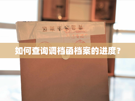 如何查询调档函档案的进度？