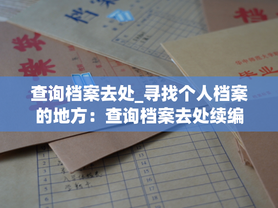 查询档案去处_寻找个人档案的地方：查询档案去处续编