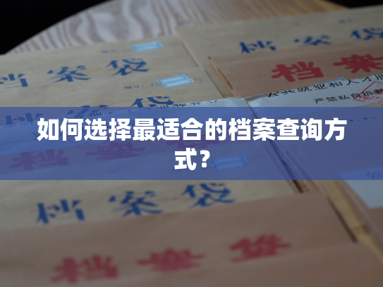 如何选择最适合的档案查询方式？