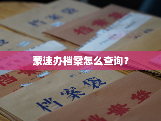 蒙速办档案怎么查询？