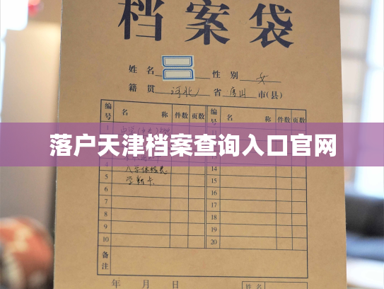 落户天津档案查询入口官网
