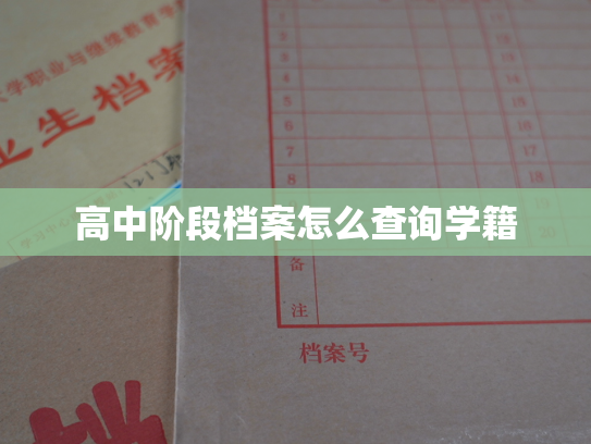 高中阶段档案怎么查询学籍