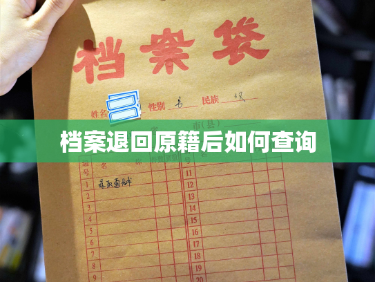档案退回原籍后如何查询