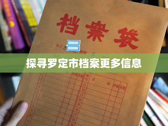 探寻罗定市档案更多信息