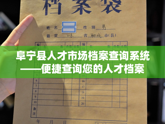 阜宁县人才市场档案查询系统——便捷查询您的人才档案