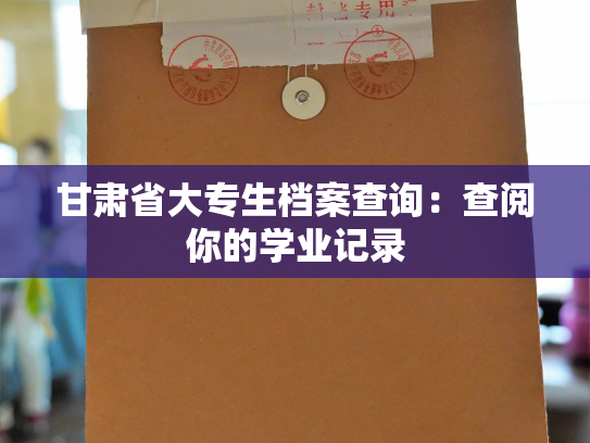 甘肃省大专生档案查询：查阅你的学业记录