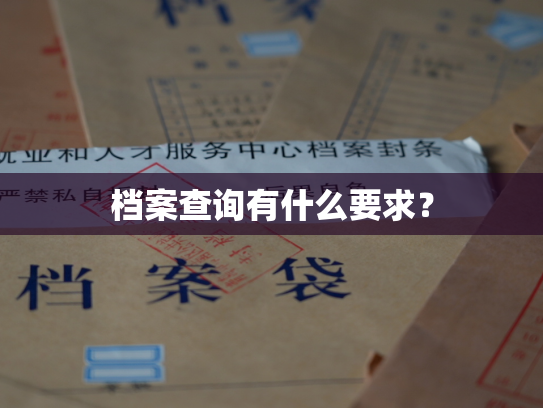 档案查询有什么要求？