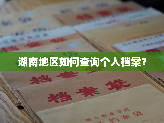 湖南地区如何查询个人档案？