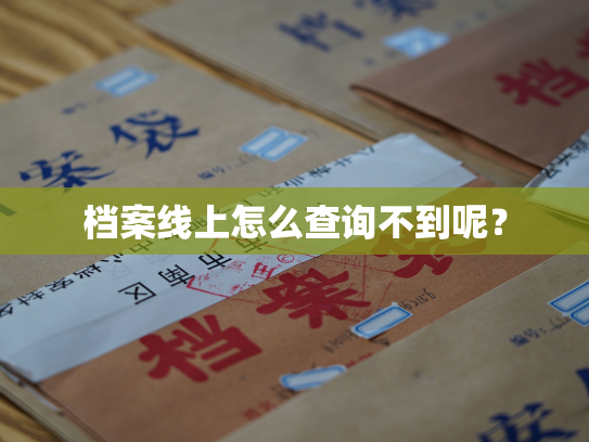 档案线上怎么查询不到呢？