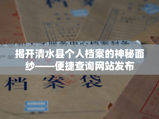 揭开清水县个人档案的神秘面纱——便捷查询网站发布