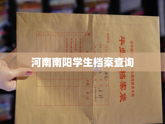 河南南阳学生档案查询