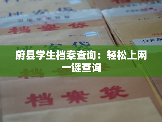 蔚县学生档案查询：轻松上网一键查询