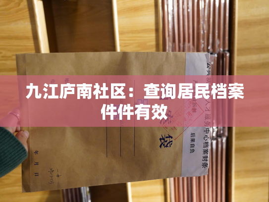 九江庐南社区：查询居民档案件件有效