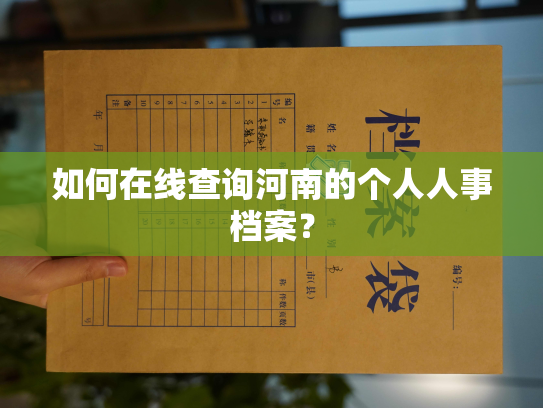 如何在线查询河南的个人人事档案？