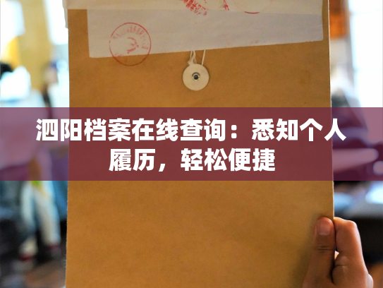 泗阳档案在线查询：悉知个人履历，轻松便捷
