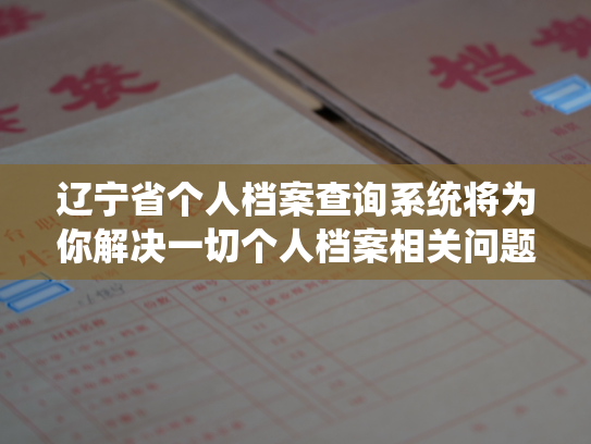 辽宁省个人档案查询系统将为你解决一切个人档案相关问题