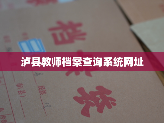 泸县教师档案查询系统网址