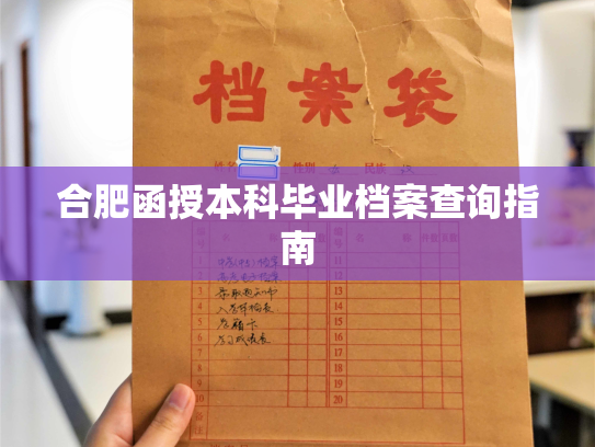 合肥函授本科毕业档案查询指南