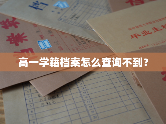 高一学籍档案怎么查询不到？