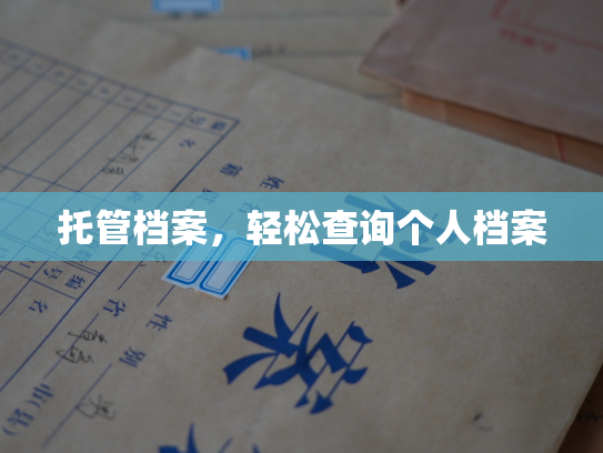 托管档案，轻松查询个人档案
