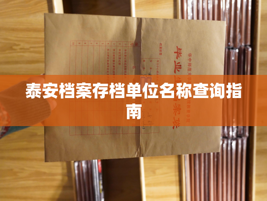 泰安档案存档单位名称查询指南