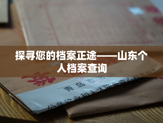探寻您的档案正途——山东个人档案查询