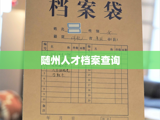 随州人才档案查询