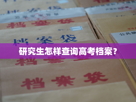 研究生怎样查询高考档案？