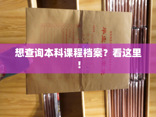 想查询本科课程档案？看这里！