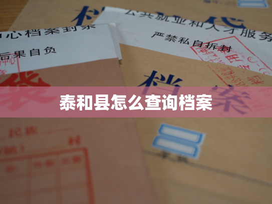 泰和县怎么查询档案