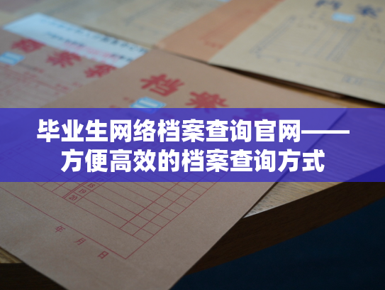 毕业生网络档案查询官网——方便高效的档案查询方式