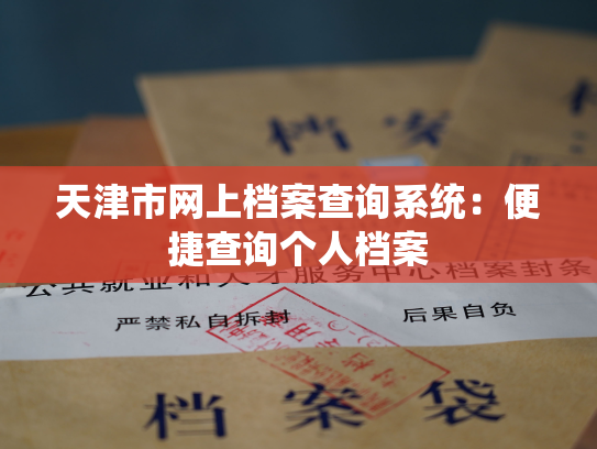 天津市网上档案查询系统：便捷查询个人档案