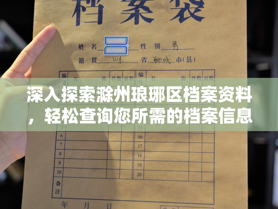 深入探索滁州琅琊区档案资料，轻松查询您所需的档案信息
