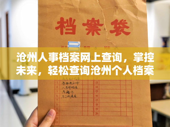 沧州人事档案网上查询，掌控未来，轻松查询沧州个人档案