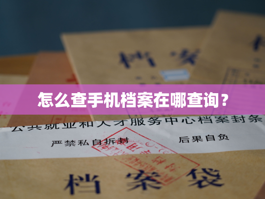 怎么查手机档案在哪查询？