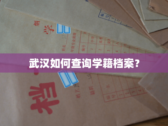 武汉如何查询学籍档案？