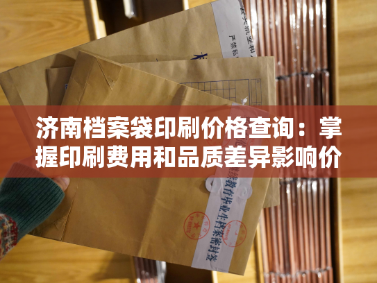 济南档案袋印刷价格查询：掌握印刷费用和品质差异影响价格的关键