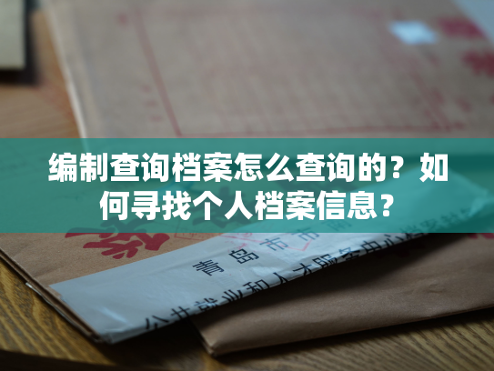 编制查询档案怎么查询的？如何寻找个人档案信息？