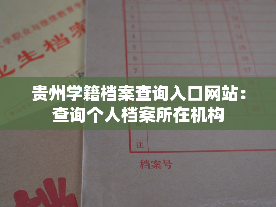 贵州学籍档案查询入口网站：查询个人档案所在机构