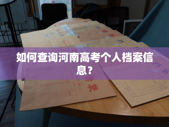 如何查询河南高考个人档案信息？