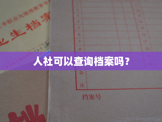 人社可以查询档案吗？