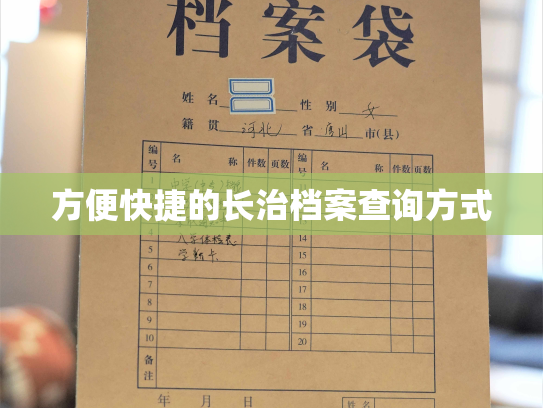方便快捷的长治档案查询方式